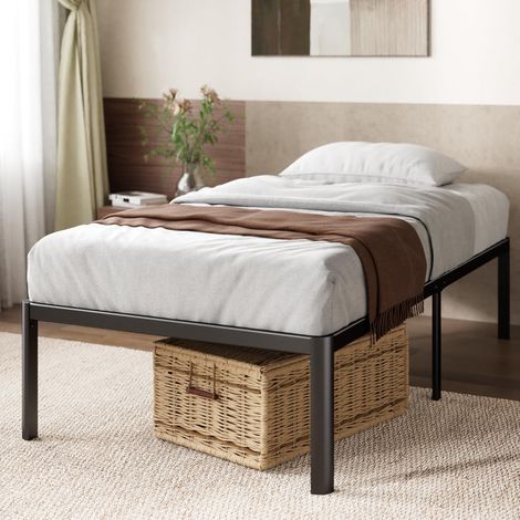 Zinus Van Bed 90 x 200 cm – altezza 41 cm con spazio sotto il letto – Telaio in metallo – Nero (1/5)