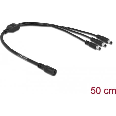 Delock Cable divisor de CC de 5,5 x 2,1 mm 1 x hembra a 3 x macho
