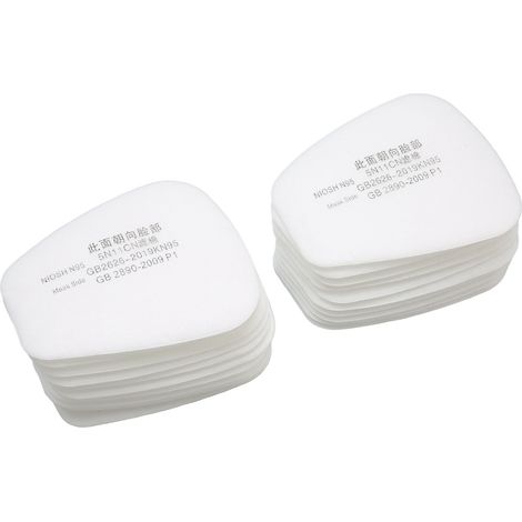 Lot de 20 filtres en coton anti-poussière de rechange universels pour respirateurs à gaz des séries 6200, 6800 et 7502 (1/5)