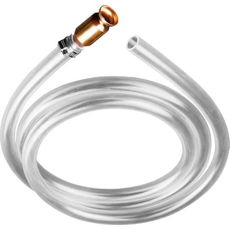 Tuyau de Transfert de Carburant 1/2 Pouce Raccord en Cuivre 1.8Mètres, Tuyau Manuel Auto-amorçant en Pvc Résistant pour Siphon Essence, Diesel, Eau – Outil Polyvalent pour Vidange