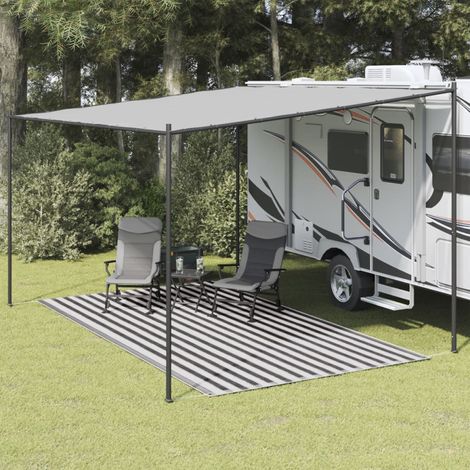 vidaXL Tappeto da Tenda 250x350 cm Antracite e Bianco