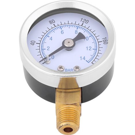 Hydraulisches Wasserdruckmessgerät (0–200 psi / 0–14 bar), 40-mm-Zifferblatt, 1/8"-NPT-Anschluss (1/5)