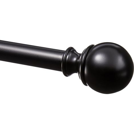 1 - Tringle à rideau - Accessoire de fenêtre - Extensible 183x366 cm - Supporte rideaux épais - Intérieur - Noir (1/5)