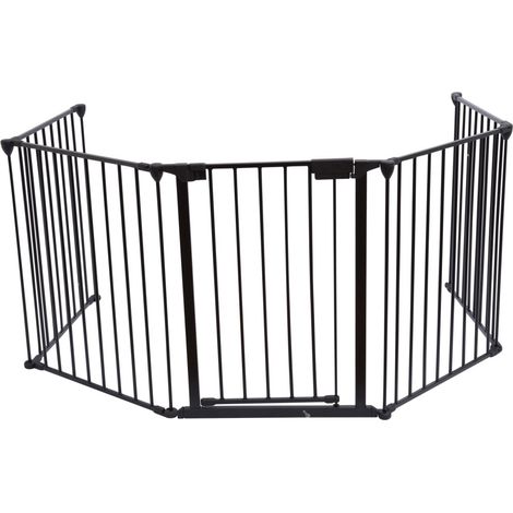 Barrière de sécurité B101201 pour enfants – Grille de protection cheminée et escaliers – Longueur 3 mètres – Fixation murale incluse