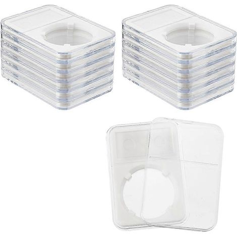 Lot de 14 présentoirs à pièces de monnaie, étuis blancs de 37 mm pour collectionneurs, boîte de présentation en plastique pour pièces de 1 dollar. (1/5)