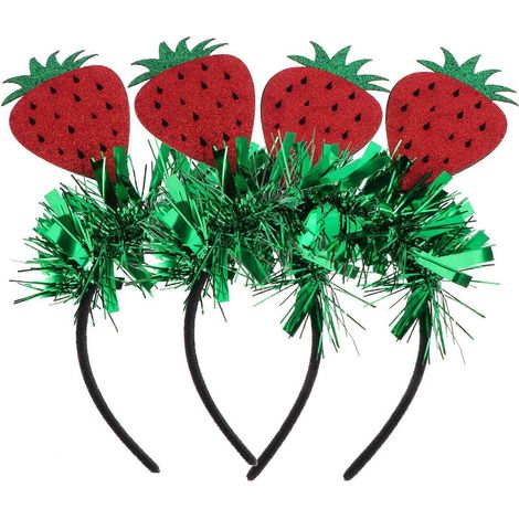 Lot de 2 bandeaux décoratifs en forme de fraise pour cheveux, parfaits pour une fête printanière.-2024cm (1/3)