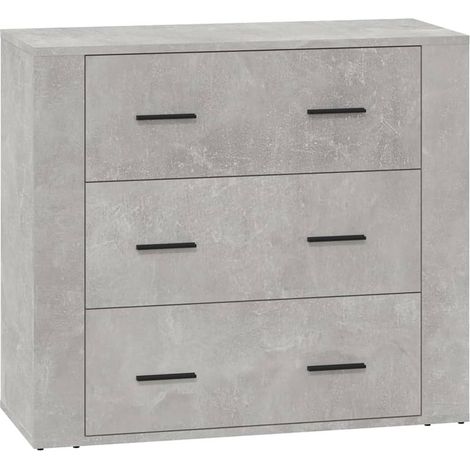 Aparador buffet cómoda armario unidad de almacenamiento organizador cocina salón salón 80 x 33 x 70 cm madera contrachapada gris 020032102 (1/5)