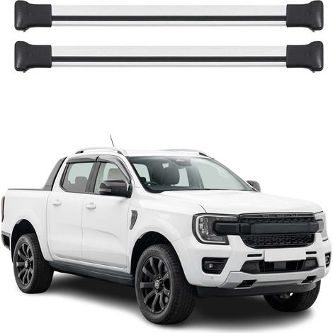 OMAC Aluminium Dachträger Querträger für Ford Ranger T6 P703 2022-2026 – Max. 75 kg – 2 Stangen Silber (1/5)