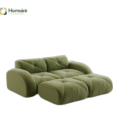 Sofa mit Modulen aus Chenille grün en Polyester 204 x 171 x 76 cm HOMAIRE (1/5)
