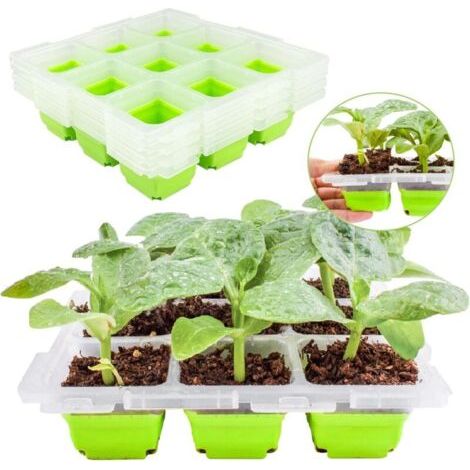 FENOPLASTICAaux de Démarrage de Semences, Réutilisable Résistant Plateaux de Propagation de Graines, Serre Intérieure Pépinière Boîte Propagateur Jardin pour Plantes (1/4)