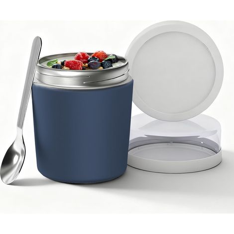ZHIJIA PREMIUM pot alimentaire inox 500ml étanche isotherme avec cuillère repas bureau école enfants adultes (1/5)