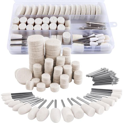 80Pcs Kit polissage, Roues en laine pour outil rotatif (1/5)