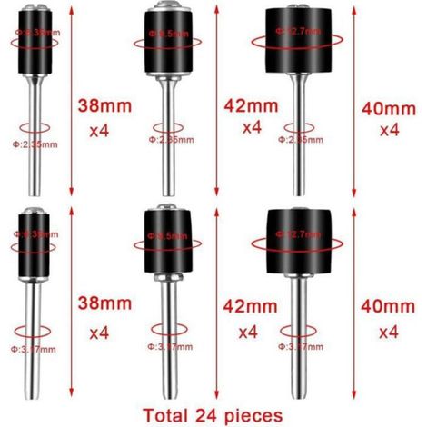 Kit 531 Tambours Ponçage, 504 Pièces Mandrinet 24, 2 Mandrins Auto, 1 Clé, Pour Outils Rotatifs (1/5)