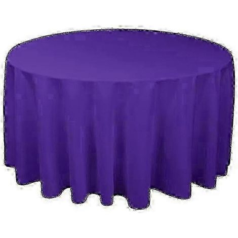 Nappe ronde en polyester - Nappe unie et résistante, idéale pour les mariages Deep purple-Diameter 220CM (1/5)