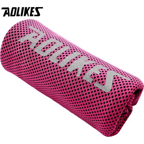 Serviette de sport rafraîchissante (rouge), bracelet, séchage rapide, absorbante, portable