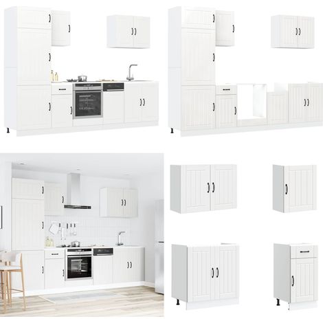 vidaXL Ensemble d'armoires cuisine 7pcs Kalmar blanc bois d'ingénierie (1/5)