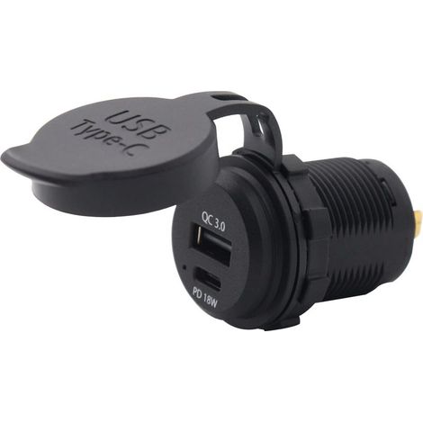 3er-Pack PD 18W QC 3.0 Schnellladegeräte mit wasserdichter Abdeckung – 12–24V kompatibel – Ideal für Motorräder und Autos, die Witterungseinflüssen ausgesetzt sind (1/5)