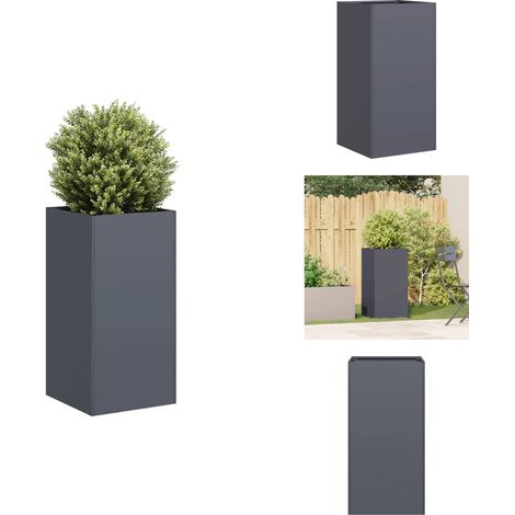 Jardinière anthracite 40x40x80 cm acier laminé à froid - Jardinière - Jardinières - Pot De Fleurs - Support De Jardinière (1/5)