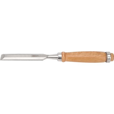 Ciseau plat, outil de menuiserie, manche en bois, outil à main, accessoire en métal massif, acier CrV de 16 mm (1/5)