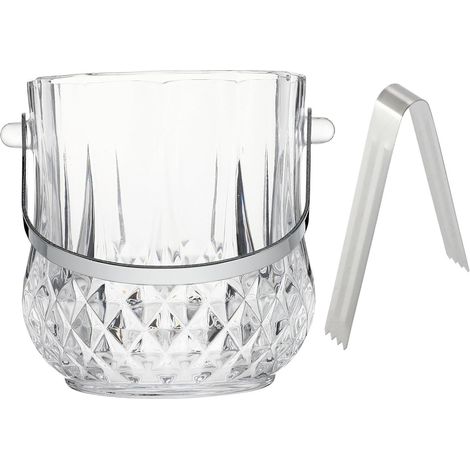 Seau à Glace en Verre Portable, conteneur à Glace, avec poignée Pratique et Pince à glaçons, pour Bar ou KTV (1/5)