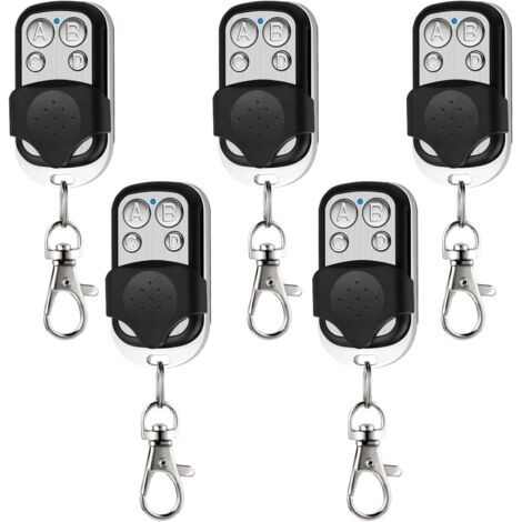 Sollbry Lot de 5 télécommandes universelles sans fil pour porte de garage 433 MHz avec couvercle coulissant pour porte de garage de voiture (1/5)