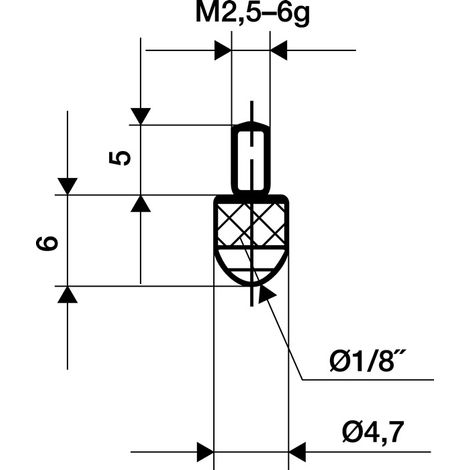 Messeins.D.3mm L.6mm KGL M2,5 Rubin z.Messuhren (1/2)