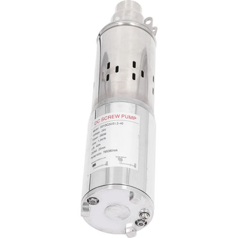 Pompe solaire submersible de 40 m de hauteur de refoulement, moteur à balais en cuivre pour puits profonds, 24 V CC, 260 W (1/5)