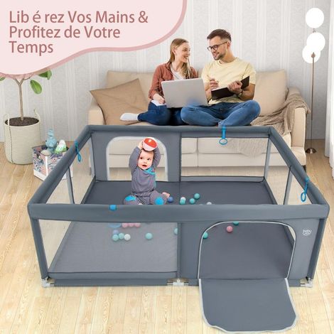 Liberté et Éveil Sécurisé Parc de Jeux Bébé Grande Taille 200x180cm Barrière pour Intérieur Maison (1/5)