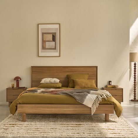 Lit en teck 180 cm avec sommier (1/5)