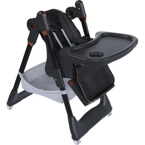 GagaChaise haute bebe reglable noire 0-6 ans (1/5)