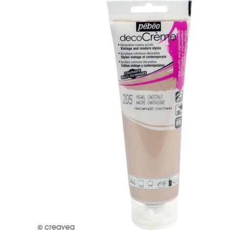 Peinture acrylique - PEBEO - DecoCrème - 120 ml - Châtaigne nacré - Brillant (1/2)