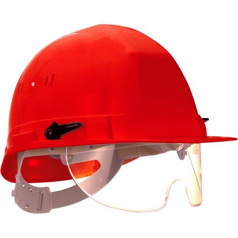 TALIAPLAST Polyethylen-Helm mit Drehrad und integrierter Brille Visiocéanic Rot- 564826