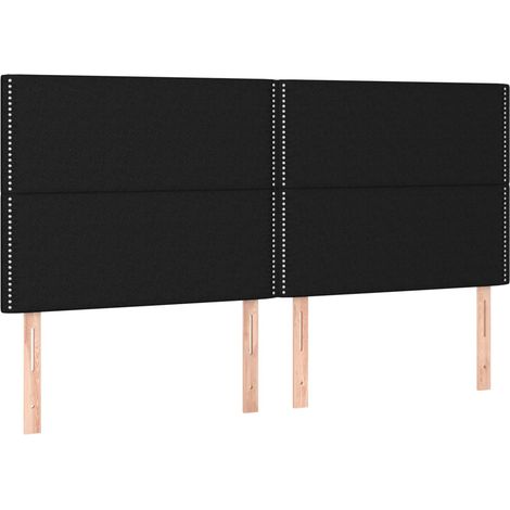 Maison Exclusive - Testiera Nera 200x5x118/128 cm Tessuto