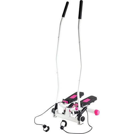 Stepper mit beweglichen Armen und Seilen, Pink-Weiß