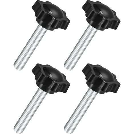4Pcs Boutons en Étoile M10 x 50mm, Bouton de Serrage Hexagonal en Plastique à Visser à la Main pour le Remplacement du Pied de Parasol (1/5)