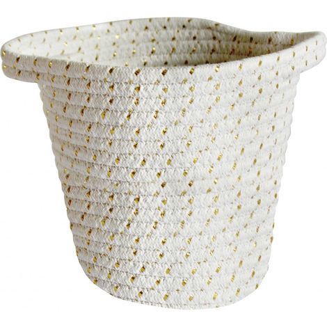 H.17 x B.21 x T.17 cm Weiß und Gold, Cordou CENTRALE BRICO