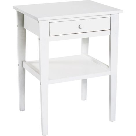 Table de Chevet 1 Tiroir "Bois" 60cm Blanc