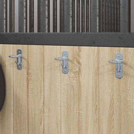 Crochets de seau 3 pcs mural argenté acier galvanisé vidaXL (1/5)