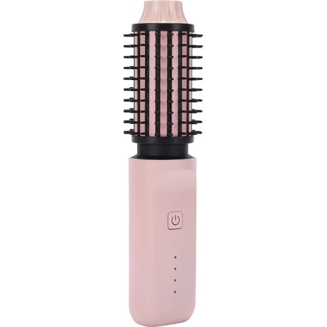 Brosse de Fer à Friser Fil, Brosse Thermique Ronde Chauffante Anti-brûlure Portable pour les Types de Cheveux, Rose, Charge Rapide, Légère, Adaptée aux Voyages, Matériau ABS (1/5)
