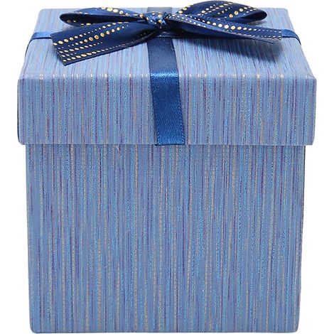 Boîte cadeau avec couvercle x4, 9,9x9,4x9,9cm, coffret emballage bleu pour mariage, Noël, anniversaire, Saint-Valentin HM2330409 (1/5)