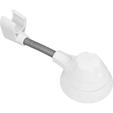 Support de douchette à main à fixation adhésive avec base en plastique réglable pour salle de bain. Installation facile et sans souci. (1/5)