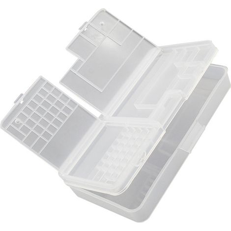 Boîte de rangement pour composants électroniques, conteneur rectangulaire double couche multifonctionnel en PP transparent (1/5)