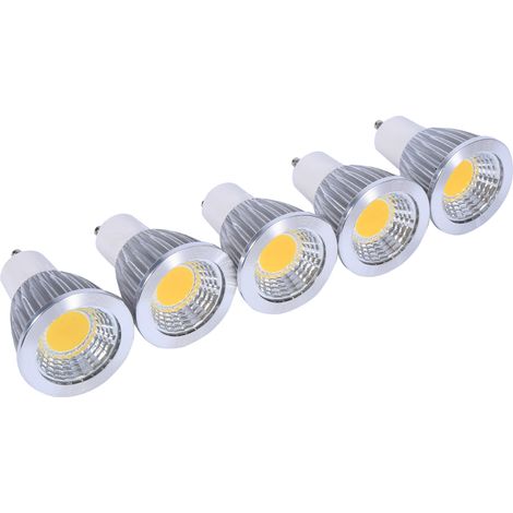 Spot Led GU10 - 5 W - Blanc Naturel - Technologie COB - Pour Éclairage Intérieur - Lot De 5