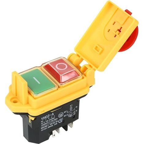 Interrupteur de sécurité, interrupteur à bouton-poussoir rouge CK21D / 250 V, interrupteur d'urgence avec alimentation, interrupteur étanche et anti-poussière Au lieu de KJD1 (1/5)