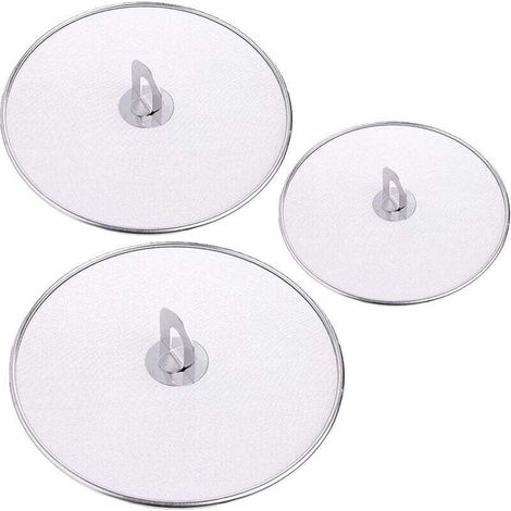 Couvercle anti-éclaboussures en acier inoxydable (3 pièces) – Couvercles pliants avec poignée rabattable pour casseroles de 25 cm, 29 cm et 33 cm – Compatible tous feux, lavable au lave-vaisselle (1/5)