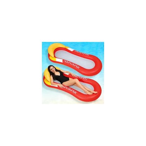 Aufblasbare Pool-Schwimmmatratze für Erwachsene, 4-in-1 tragbare aufblasbare Wasserhängematte, aufblasbarer Schwimmstuhl, Schwimmstuhl für Partys, Sommer, Strand, See, Wasseraktivitäten (Rot) (1/5)