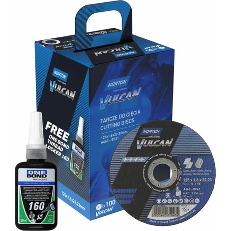 Norton tarcza.vulcan 125 x 1,6 /100szt.+ klej one bond