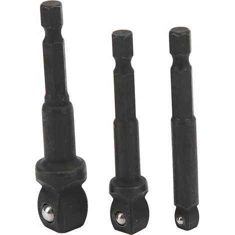 Set mit 3 Steckschlüsseladaptern 1/2", 3/8", 1/4", Sechskantschaft, Chrom-Vanadium-Stahl, professionelles Werkzeugset (1/5)
