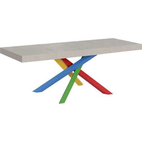 Tavolo allungabile 200/304x90 cm Volantis Premium cashmere gambe multicolore 4/B (1/5)