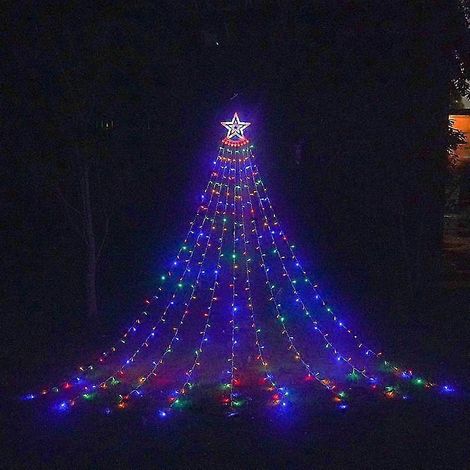 Décorations de Noël extérieures : guirlande lumineuse étoiles 317 LED, guirlande lumineuse pour sapin de Noël, guirlande lumineuse pour jardin, fête et vacances.